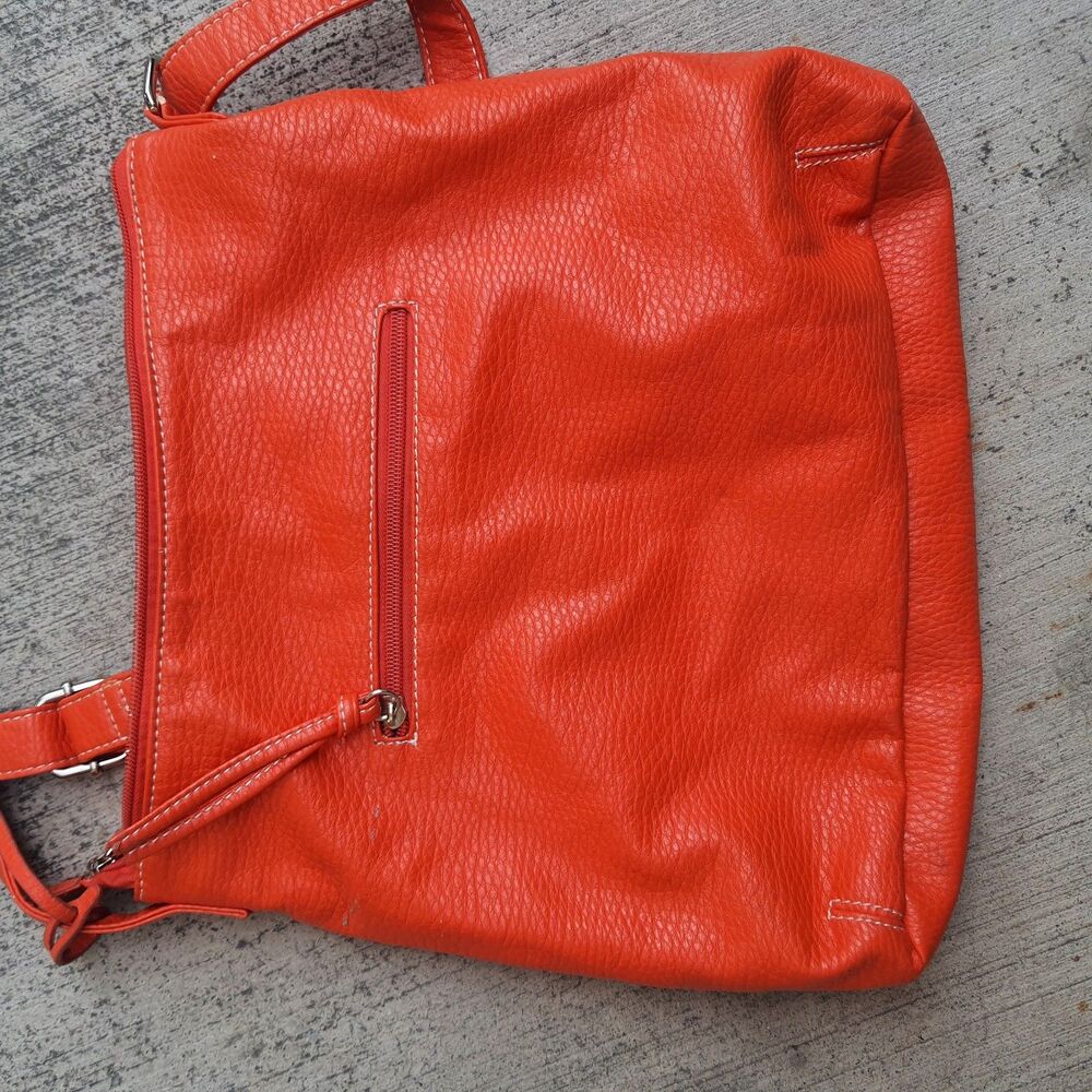 Red by Marc Ecko Studded Shoulder Purse Pebbled Hobo Bag Y2K Orange - Picture 3 of 7